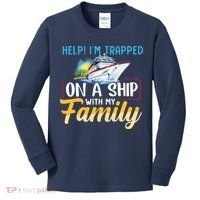 Help I'm Trapped On A Ship With My Family Cruise Kids Long Sleeve Shirt thumb 0