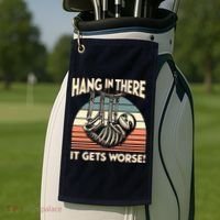 Hang In There It Gets Worse Golf Towel thumb 2
