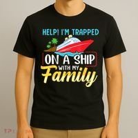Help I'm Trapped On A Ship With My Family Family Cruise Trip T-Shirt thumb 3