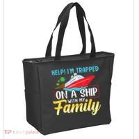 Help I'm Trapped On A Ship With My Family Family Cruise Trip Tote Bag thumb 2