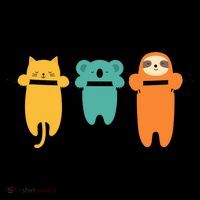 Hang In There Cat Sloth And Koala Cute Coaster thumb 2