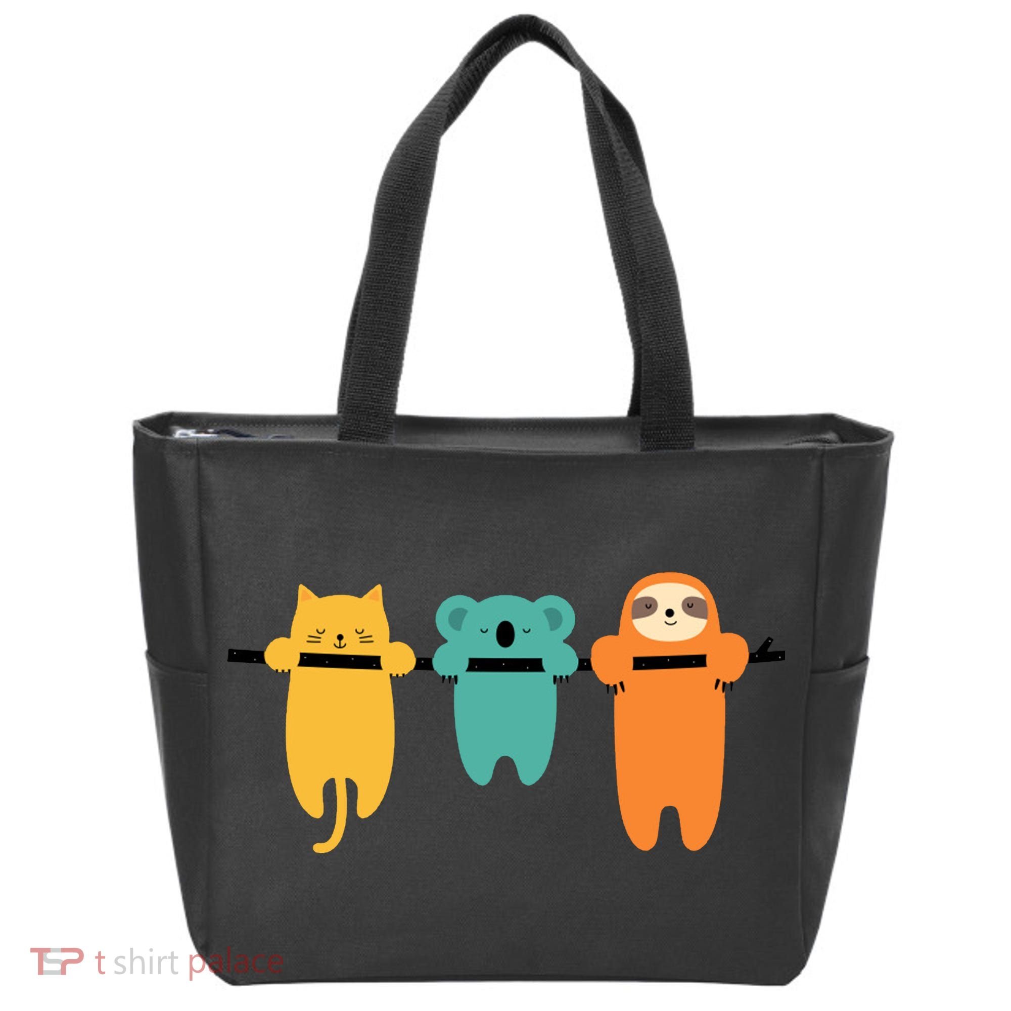 Hang In There Cat Sloth And Koala Cute Tote Bag