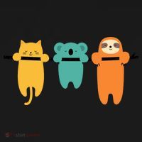 Hang In There Cat Sloth And Koala Cute Tote Bag thumb 4