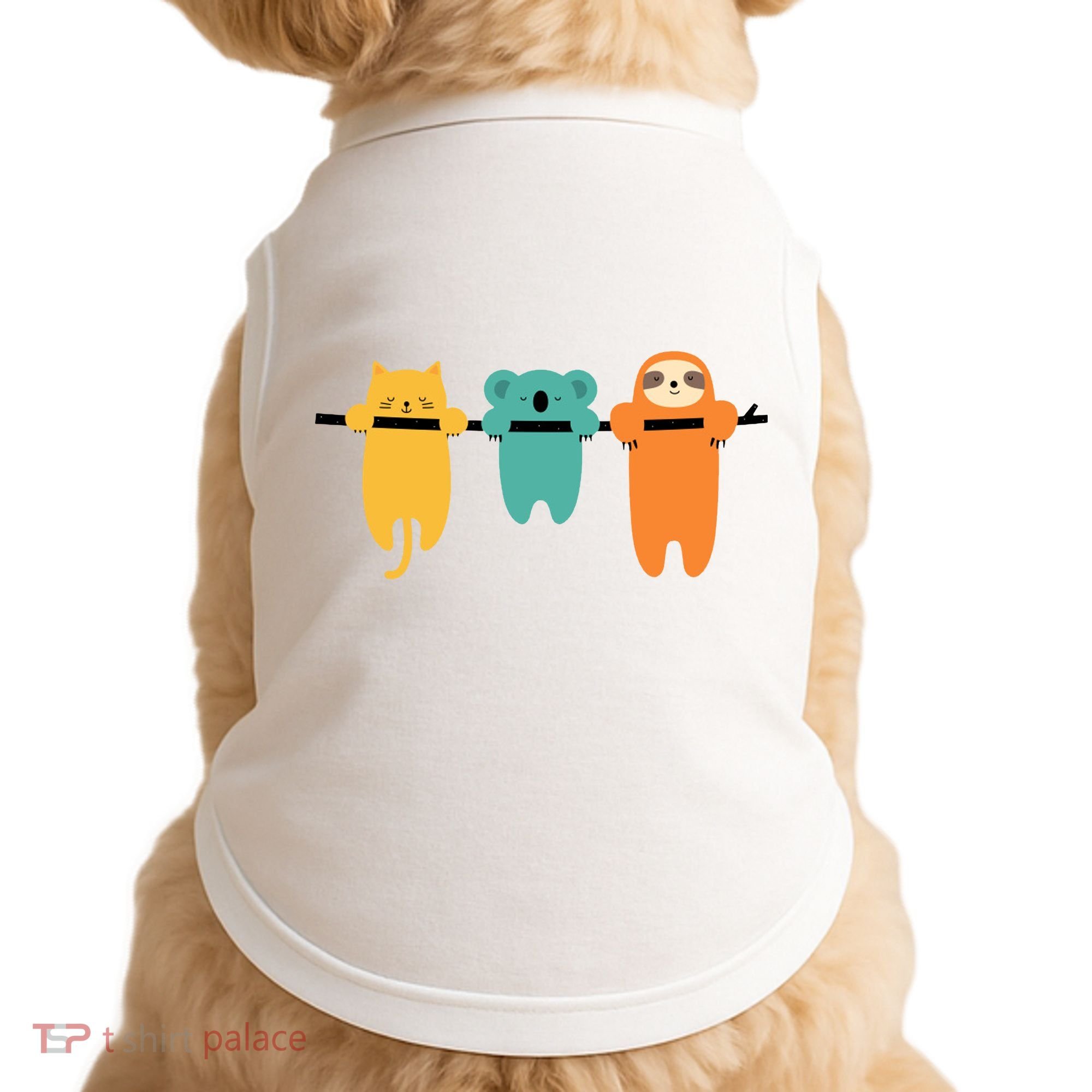 Hang In There Cat Sloth And Koala Cute Doggie Tank