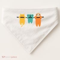 Hang In There Cat Sloth And Koala Cute USA-Made Doggie Bandana thumb 0