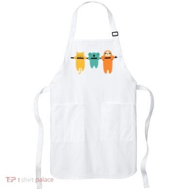 Hang In There Cat Sloth And Koala Cute Apron