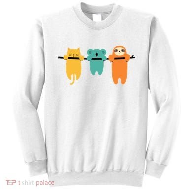 Hang In There Cat Sloth And Koala Cute Sweatshirt