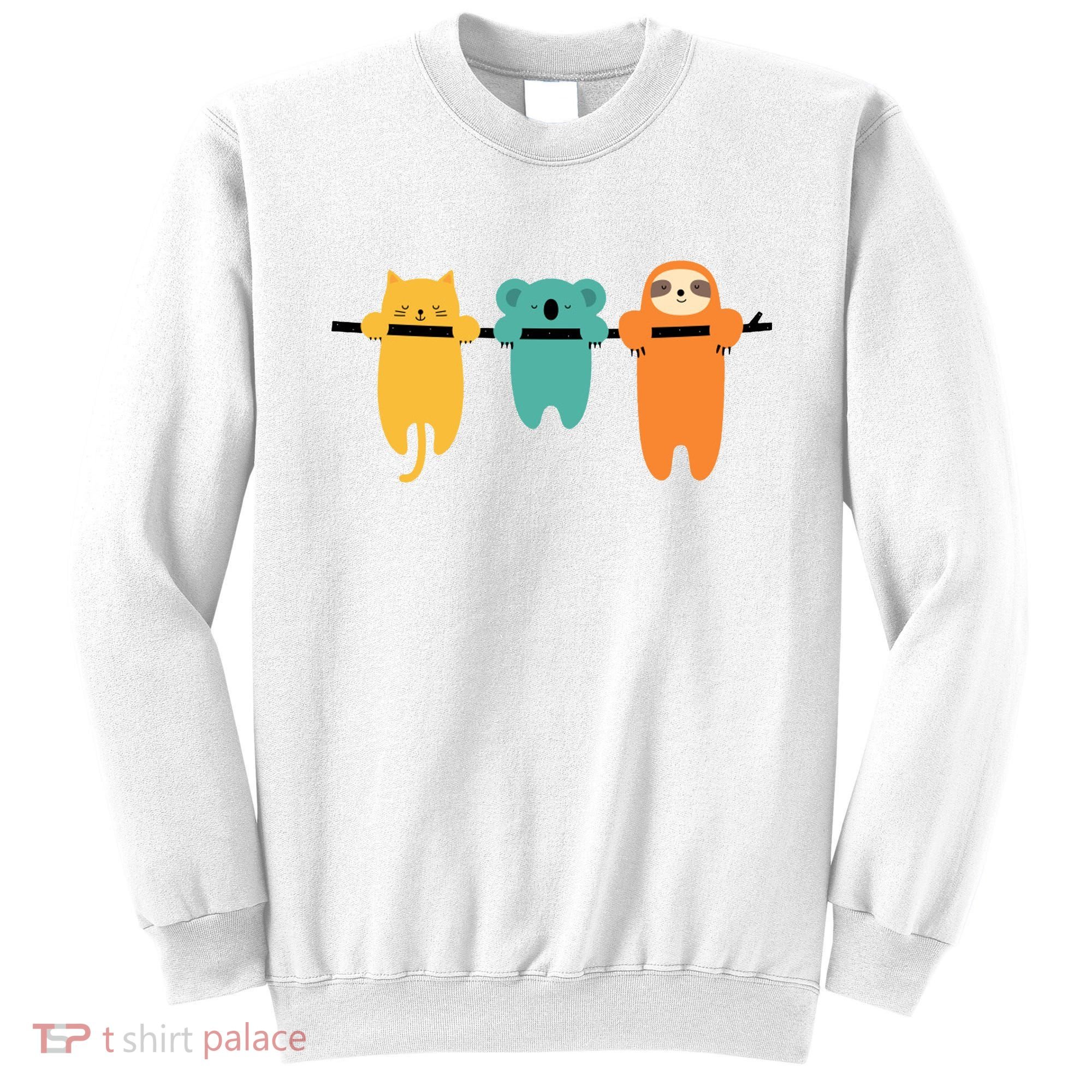 Hang In There Cat Sloth And Koala Cute Sweatshirt