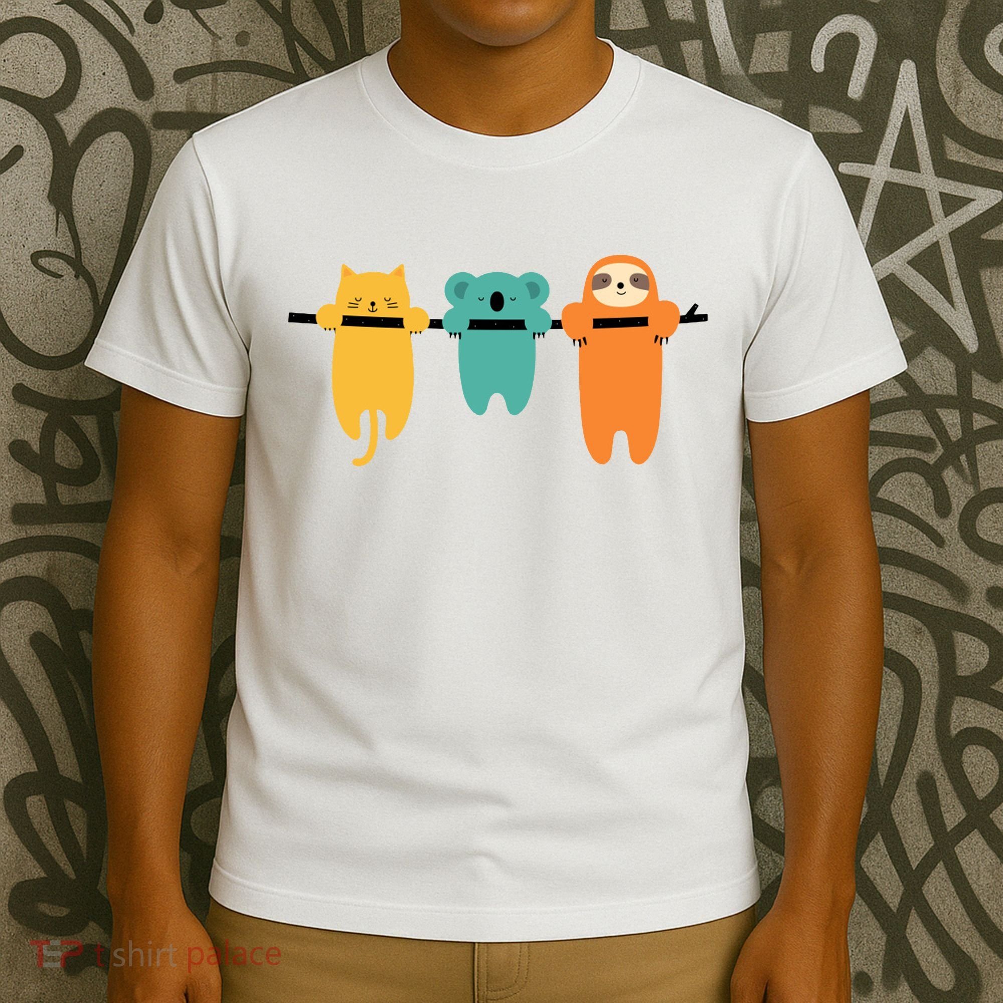 Hang In There Cat Sloth And Koala Cute T-Shirt