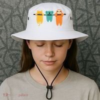 Hang In There Cat Sloth And Koala Cute Bucket Hat thumb 3