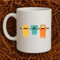 Hang In There Cat Sloth And Koala Cute Coffee Mug thumb 2