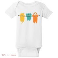 Hang In There Cat Sloth And Koala Cute Baby Bodysuit thumb 0
