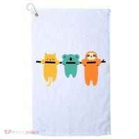 Hang In There Cat Sloth And Koala Cute Golf Towel thumb 0