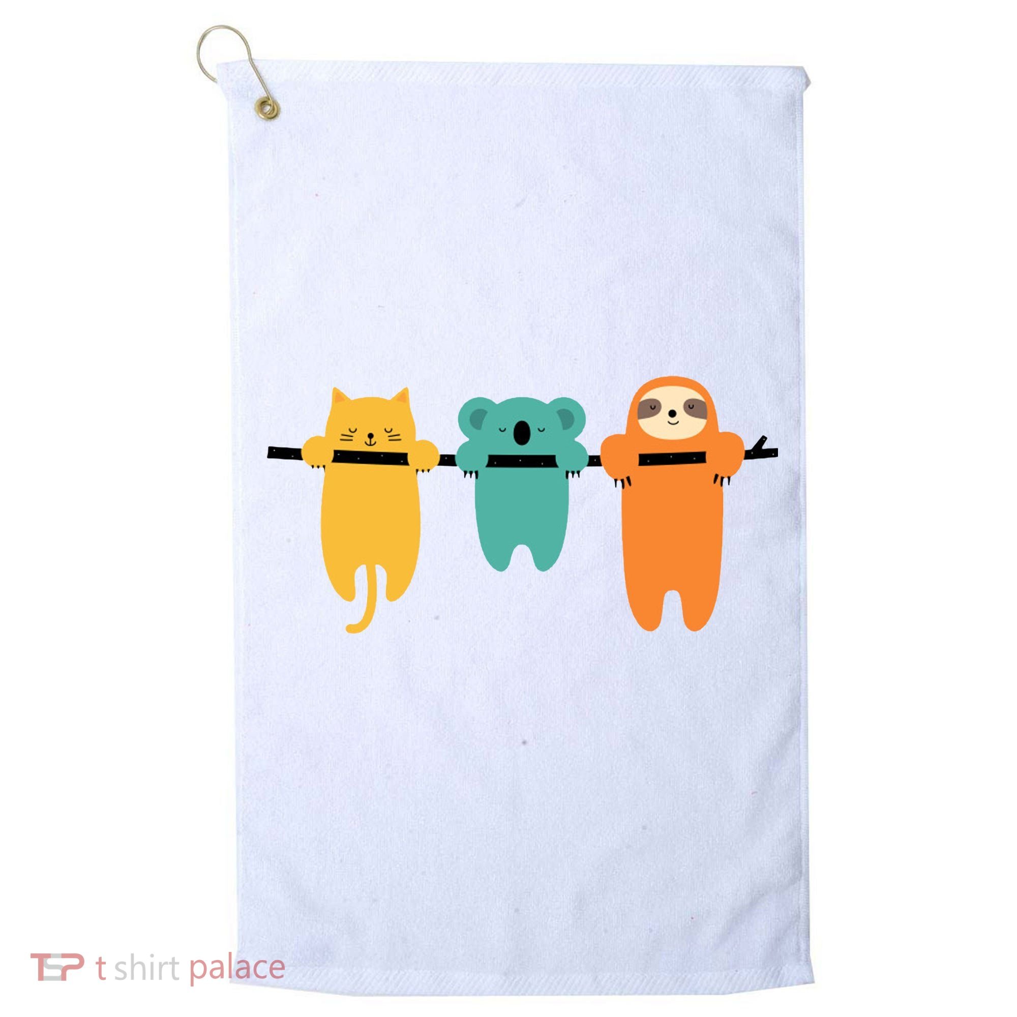Hang In There Cat Sloth And Koala Cute Golf Towel