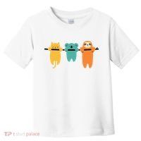 Hang In There Cat Sloth And Koala Cute Toddler T-Shirt thumb 0