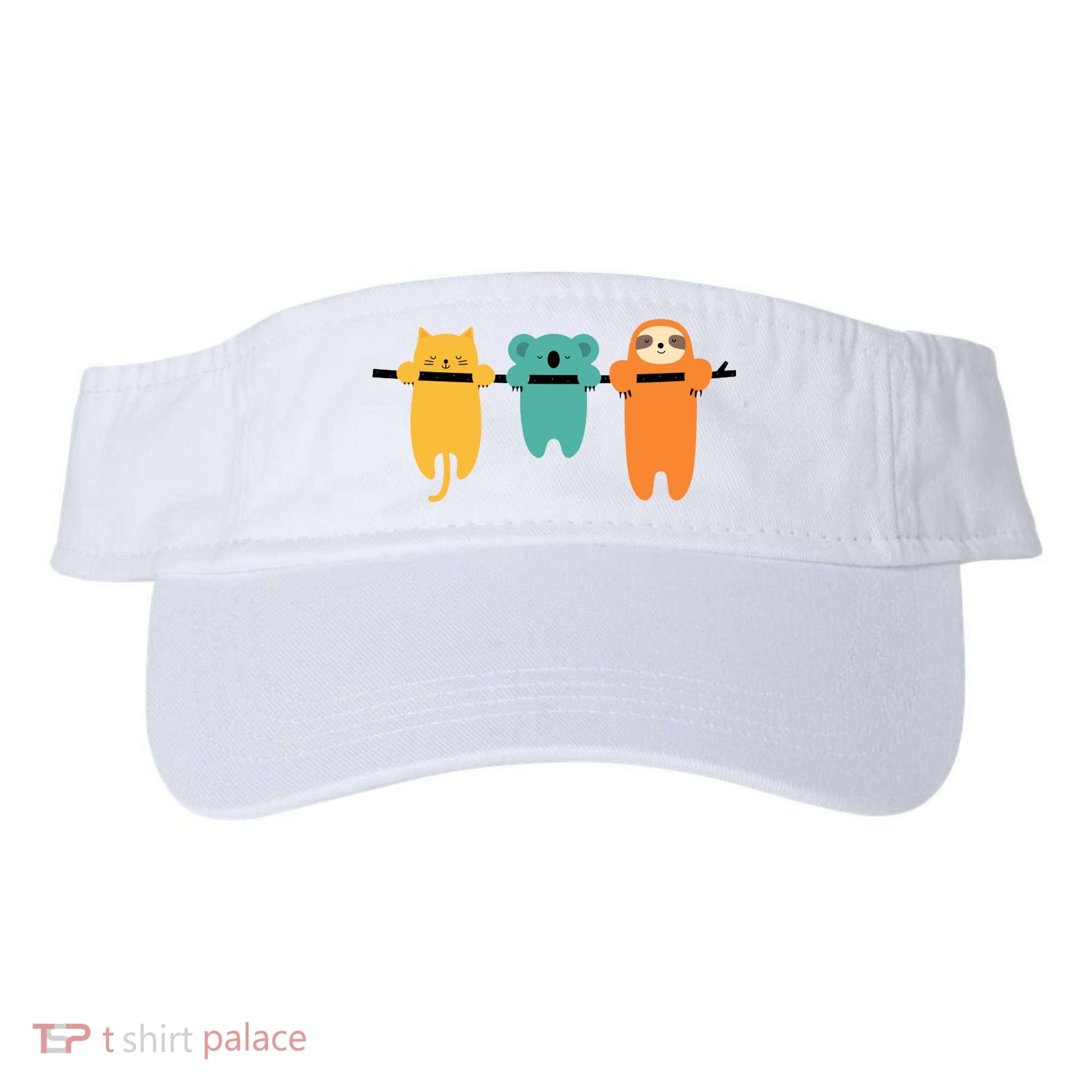 Hang In There Cat Sloth And Koala Cute Visor