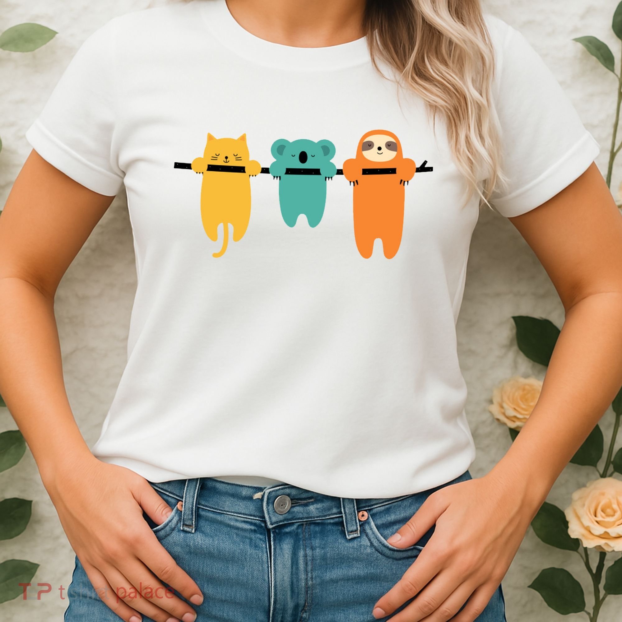 Hang In There Cat Sloth And Koala Cute Women's T-Shirt
