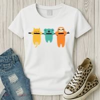 Hang In There Cat Sloth And Koala Cute Women's T-Shirt thumb 3