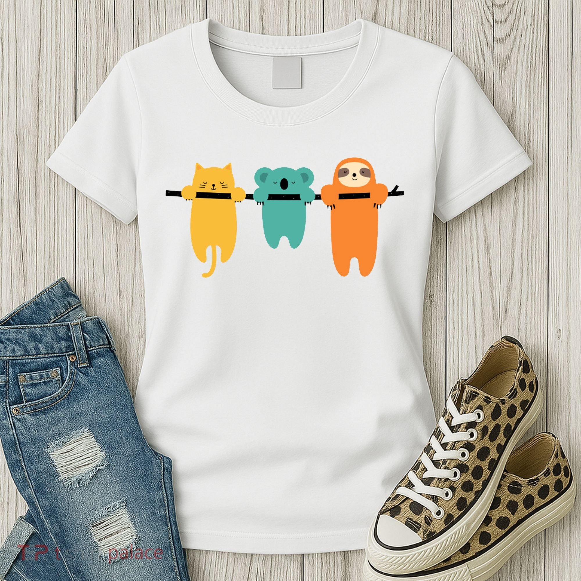 Hang In There Cat Sloth And Koala Cute Women's T-Shirt