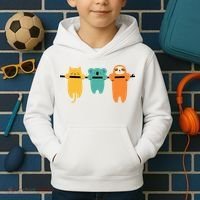 Hang In There Cat Sloth And Koala Cute Kids Hoodie thumb 2