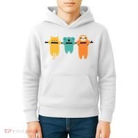 Hang In There Cat Sloth And Koala Cute Kids Hoodie thumb 4