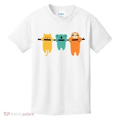 Hang In There Cat Sloth And Koala Cute Kids T-Shirt