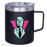 Hitchcock Neon Skull 12oz Stainless Steel Coffee Mug thumb 0