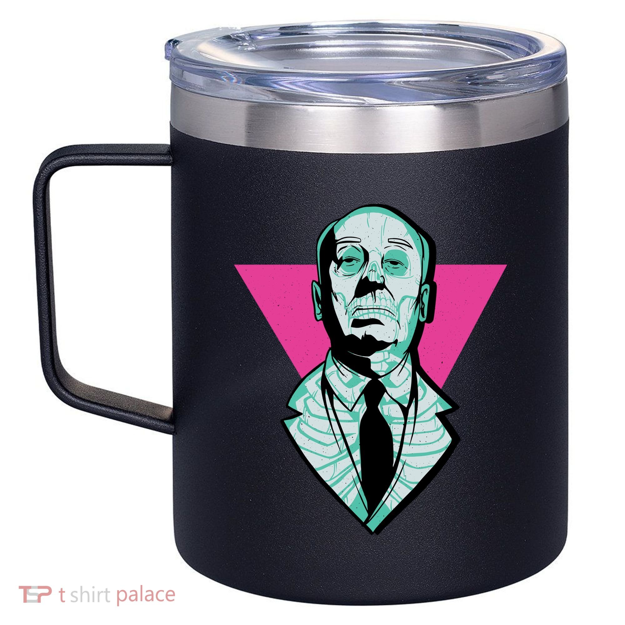 Hitchcock Neon Skull 12oz Stainless Steel Coffee Mug