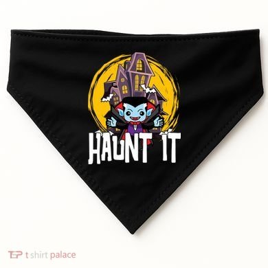 Haunt It Vampire Spooky Halloween USA-Made Doggie Bandana