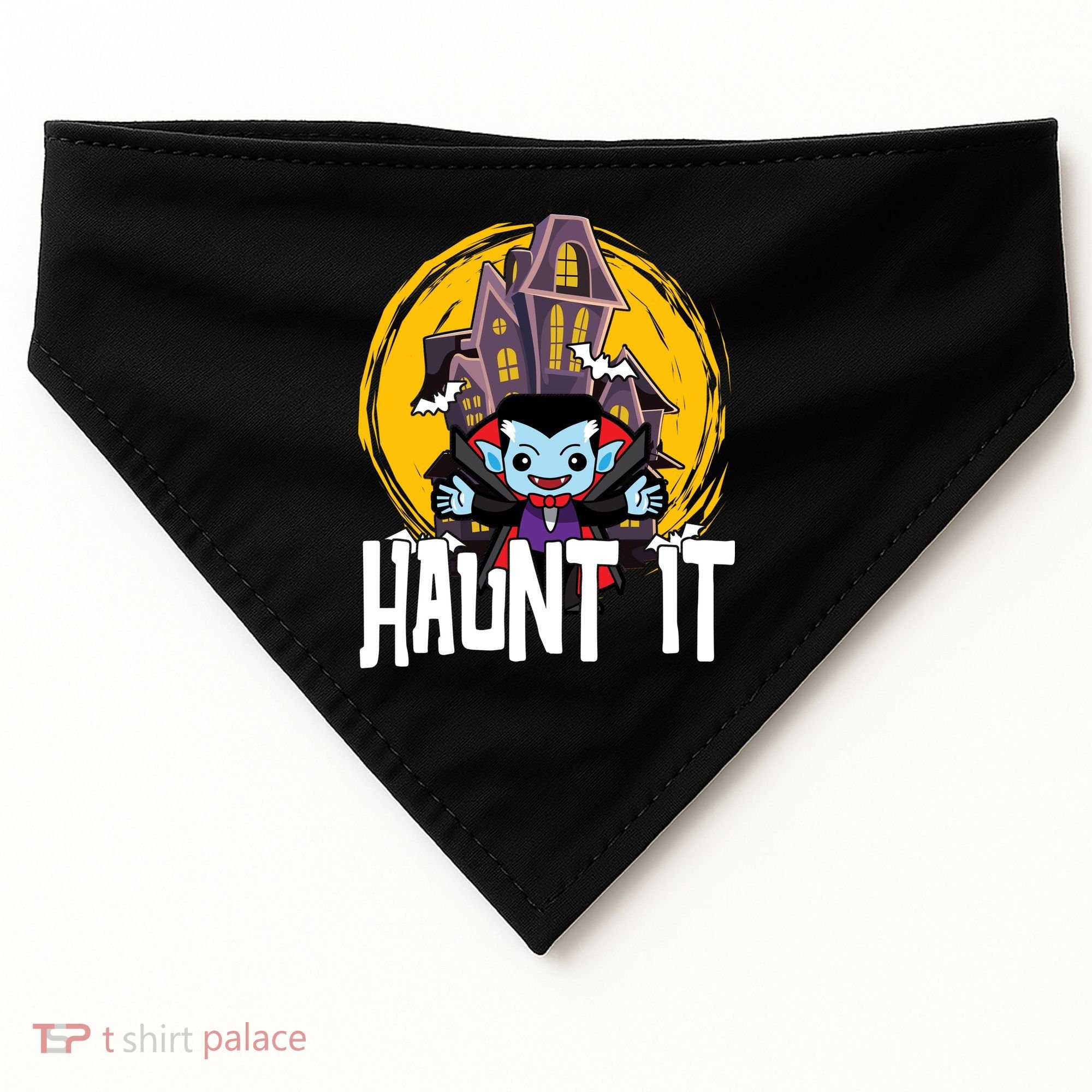Haunt It Vampire Spooky Halloween USA-Made Doggie Bandana