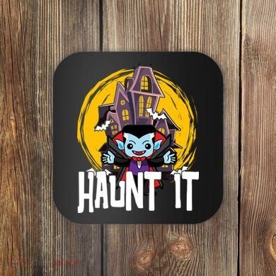 Haunt It Vampire Spooky Halloween Coaster