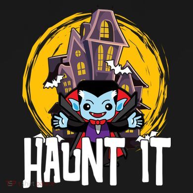 Haunt It Vampire Spooky Halloween Tie-Dye Long Sleeve Shirt