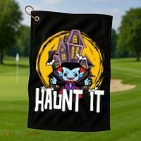 Haunt It Vampire Spooky Halloween Golf Towel thumb 1