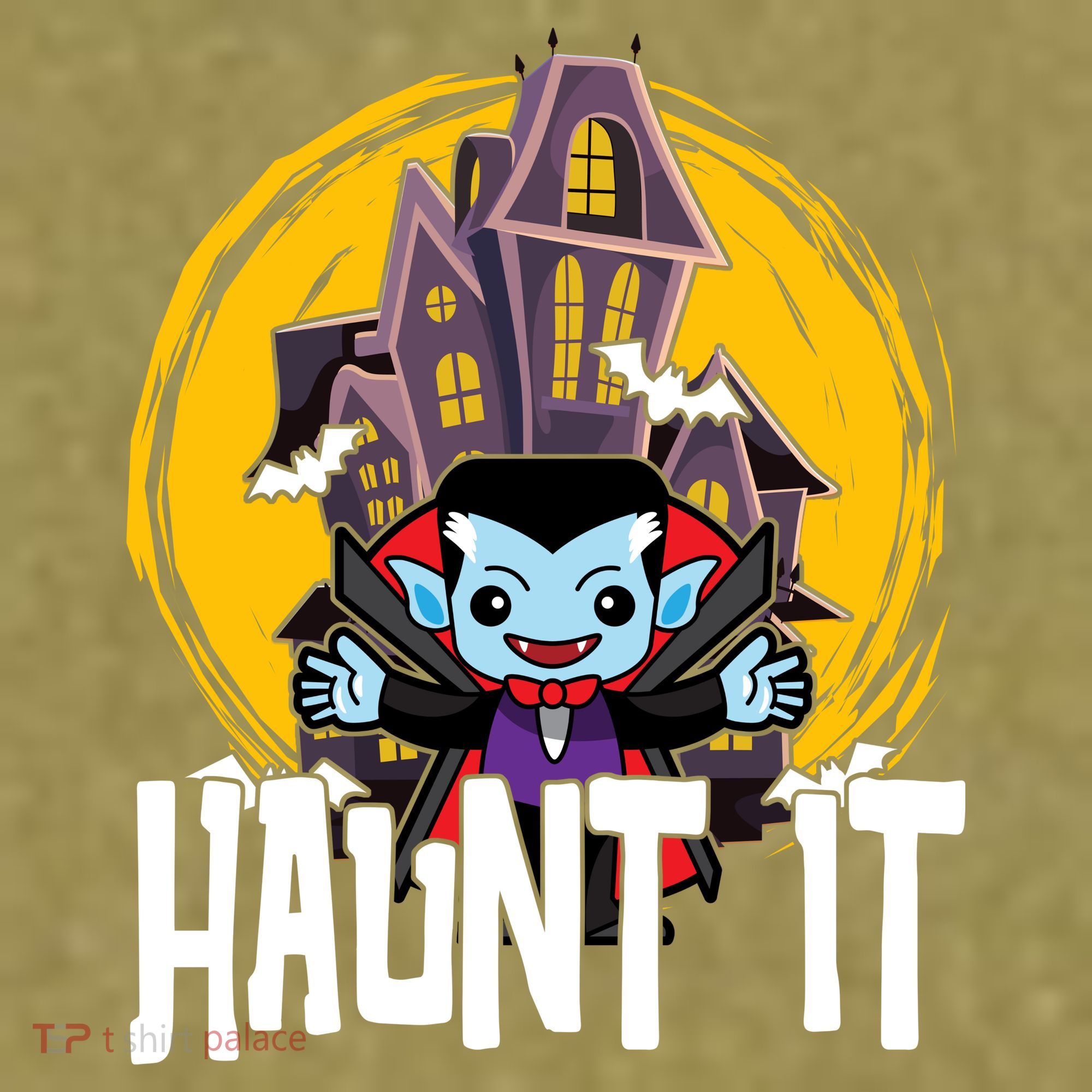 Haunt It Vampire Spooky Halloween Garment-Dyed Women's Muscle Tee