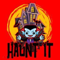Haunt It Vampire Spooky Halloween Santa Hat thumb 1