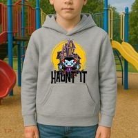Haunt It Vampire Spooky Halloween Kids Hoodie thumb 2