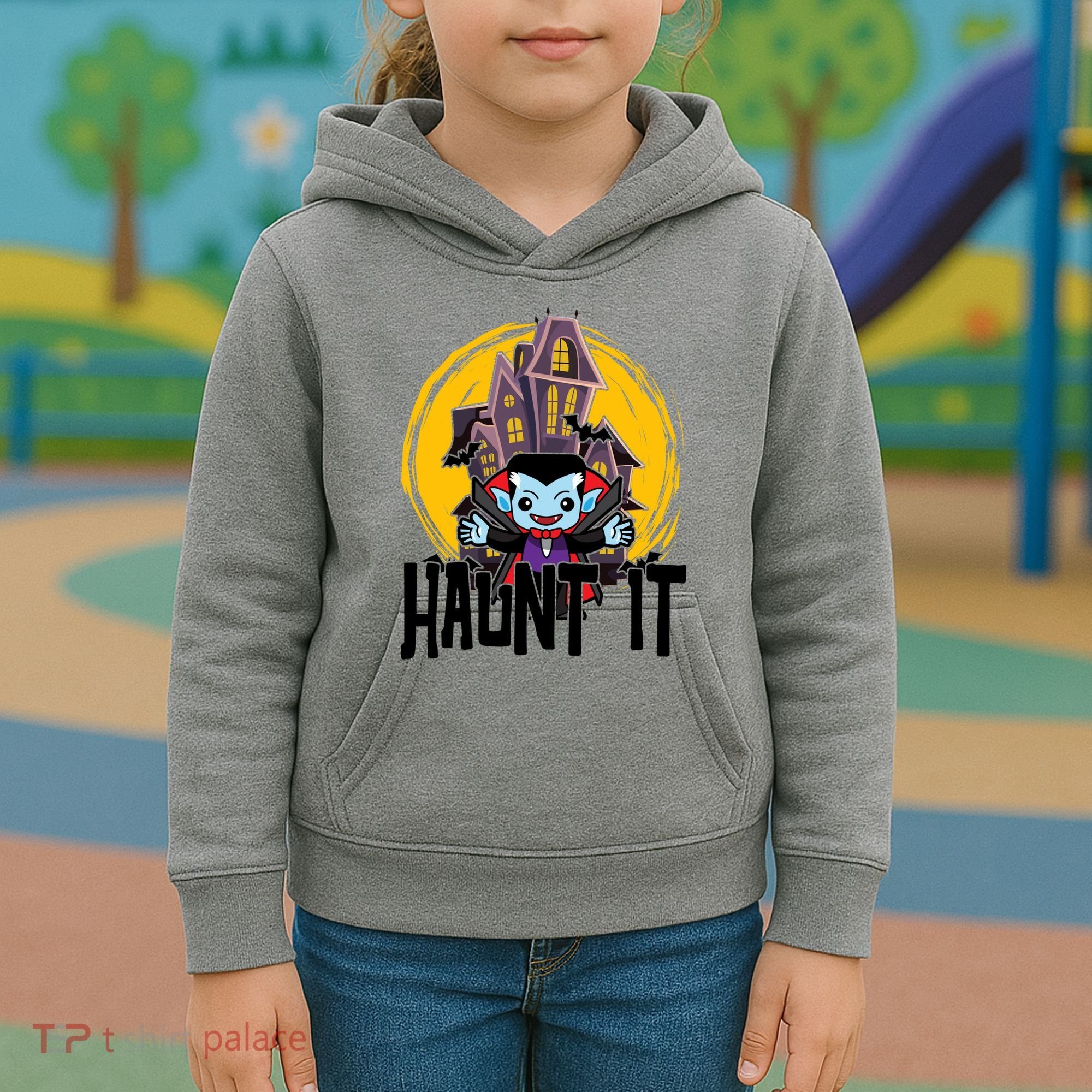 Haunt It Vampire Spooky Halloween Kids Hoodie