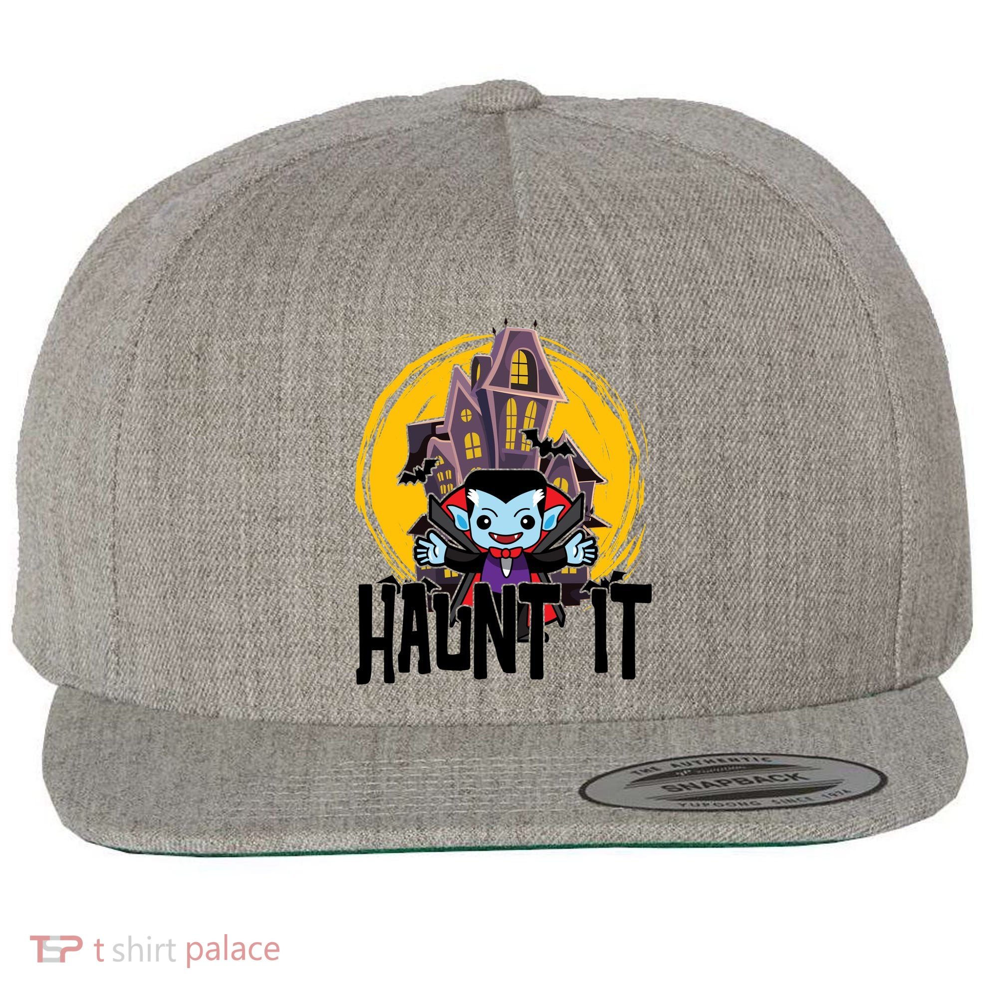 Haunt It Vampire Spooky Halloween Wool Snapback Cap