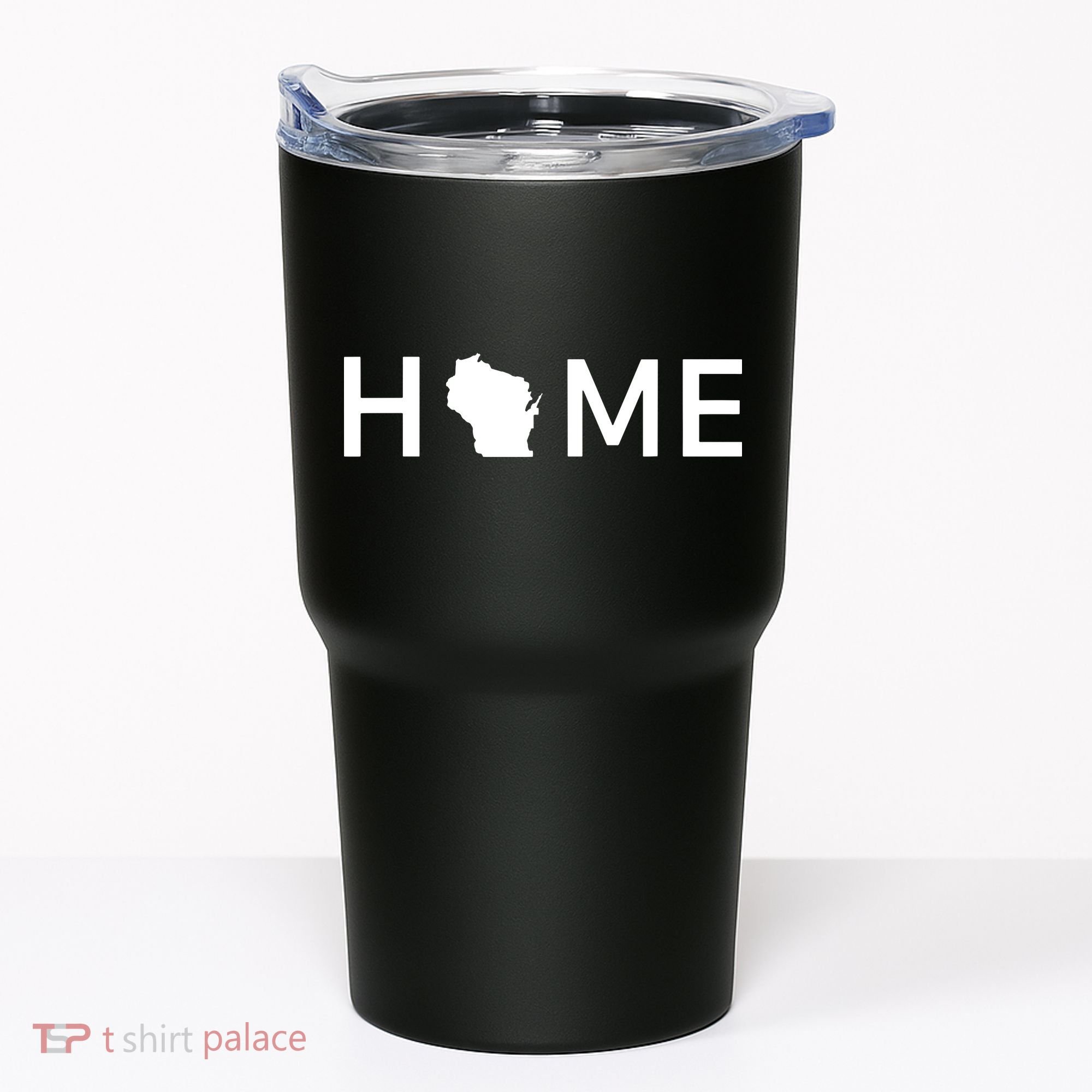 Home In Wisconsin Love Us State Outline Silhouette Tumbler