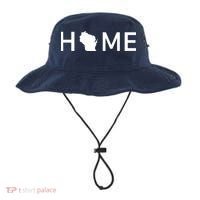 Home In Wisconsin Love Us State Outline Silhouette Bucket Hat thumb 0