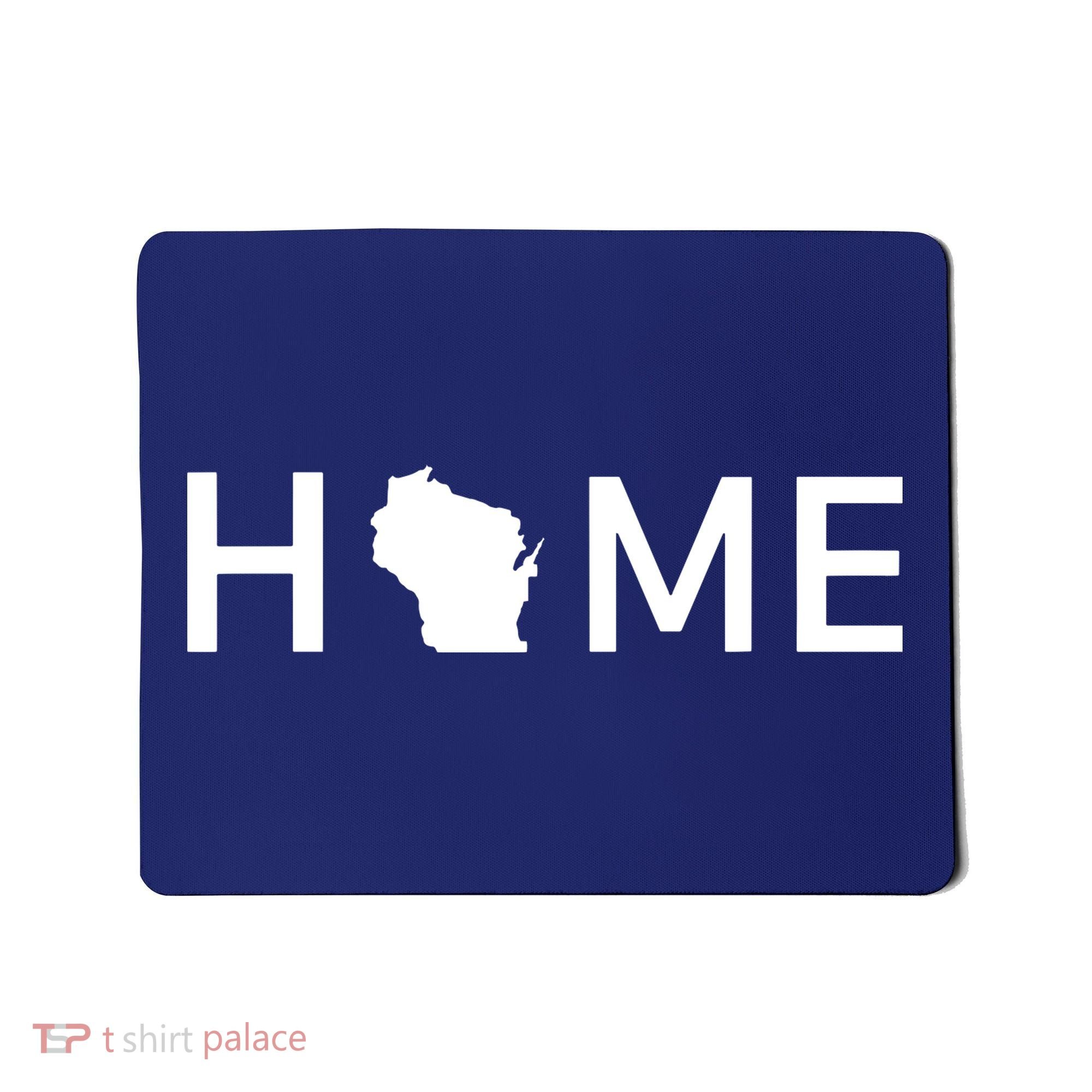 Home In Wisconsin Love Us State Outline Silhouette Mousepad