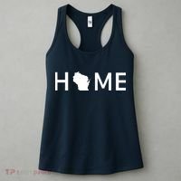 Home In Wisconsin Love Us State Outline Silhouette Women's Tank Top thumb 3