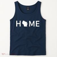Home In Wisconsin Love Us State Outline Silhouette Tank Top thumb 2