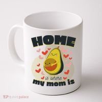 Home Is Where My Mom Is Pregnant Avocado Coffee Mug thumb 0