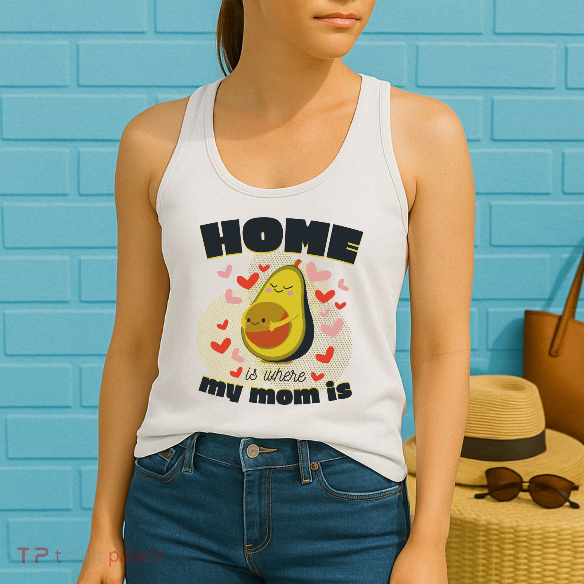 Home Is Where My Mom Is Pregnant Avocado Women's Tank Top