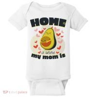 Home Is Where My Mom Is Pregnant Avocado Baby Bodysuit thumb 0