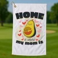 Home Is Where My Mom Is Pregnant Avocado Golf Towel thumb 1