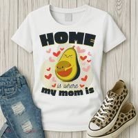 Home Is Where My Mom Is Pregnant Avocado Women's T-Shirt thumb 3