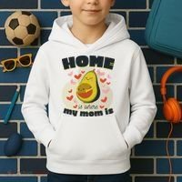 Home Is Where My Mom Is Pregnant Avocado Kids Hoodie thumb 2