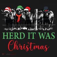 Herd It Was Christmas Cute Christmas Cow Heifer Lover Farmer Polo thumb 3
